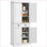 Armoire de cuisine, HOMcom 72,5 po grain de bois blanc traditionnel avec 4 portes, tiroir et tablettes réglables | Bois d'ingénierie P2 | Autoportant