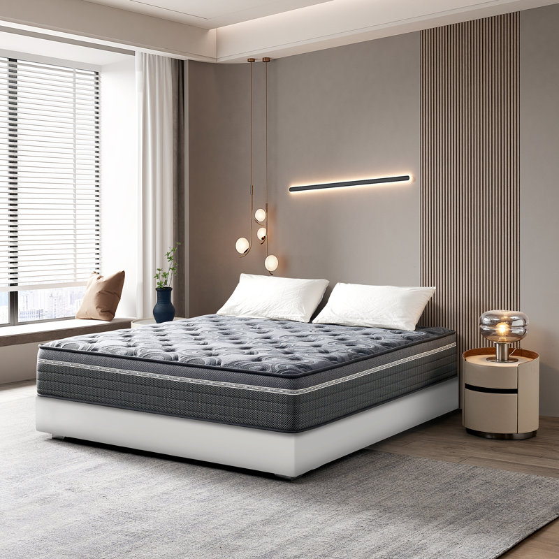 Matelas hybride mi-ferme 12 po Sinegal Luxury - mousse viscoélastique imprégnée de gel, ressorts ensachés individuellement, housse jacquard chic