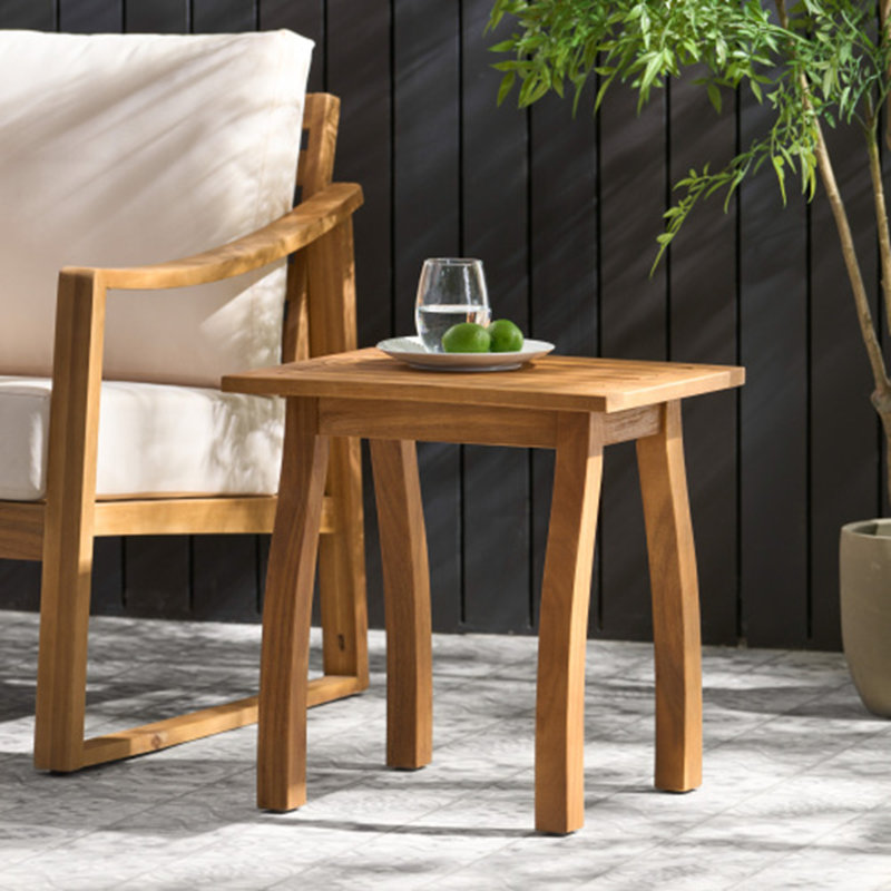 3 Piece Patio Conversation Set, Blue,Teak