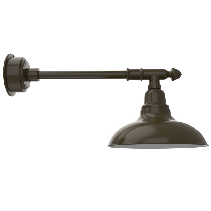Luminaire de grange d’extérieur à del Idella, Bronze acajou, H 11 po x l 12 po x P 27 po