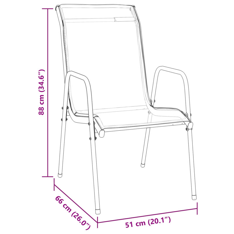 4 - Person Patio Dining Set with, 73cm H x 80cm W x 80cm D