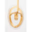 Danes - 5 Light Semi Flush - Vintage Gold Leaf Frame - Glass Shade