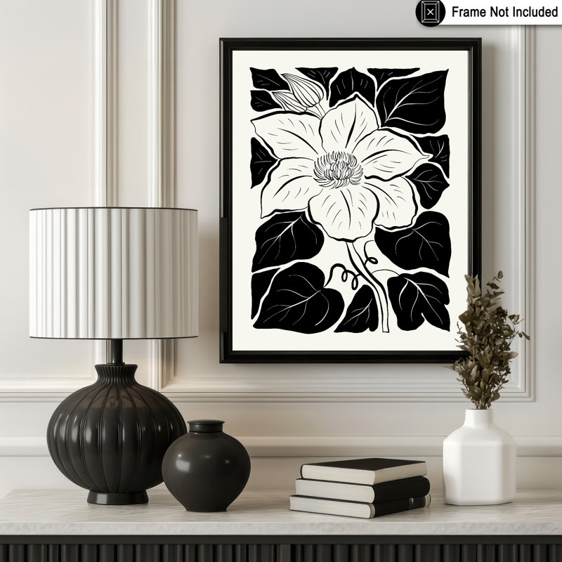 Illustration abstraite de fleur n ° 2, Sans cadre, Affiche, H 08 po x l 10 po