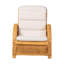 Chaise longue bali & pari en rotin naturel avec coussin - Fauteuil d'appoint en osier tressé à la main, dossier et accoudoirs arrondis, idéal pour le salon ou la véranda.
