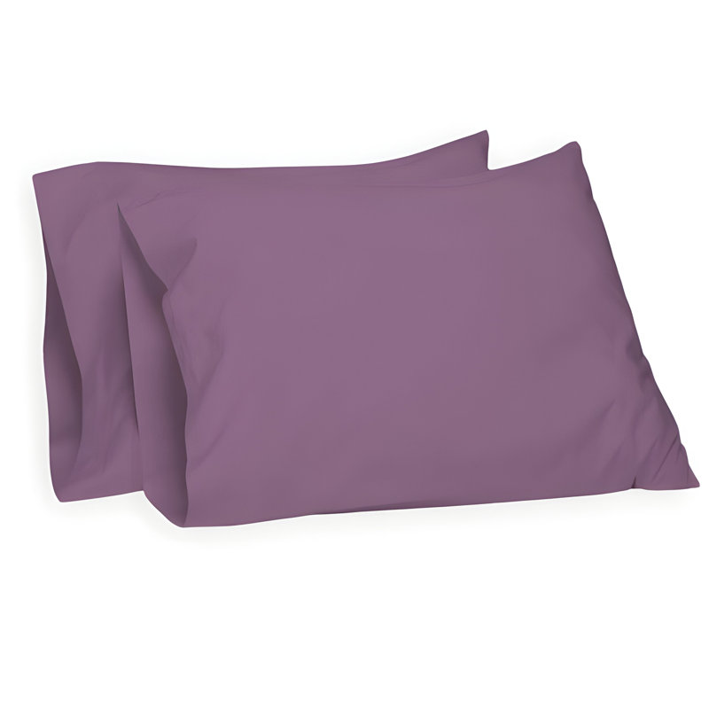 400TC Sateen Cotton Solid Pillowcases (Set Of 2), Lilac