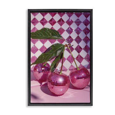 Groovy Cherry Disco Balls Floating Frame, design by LSR Design Studio