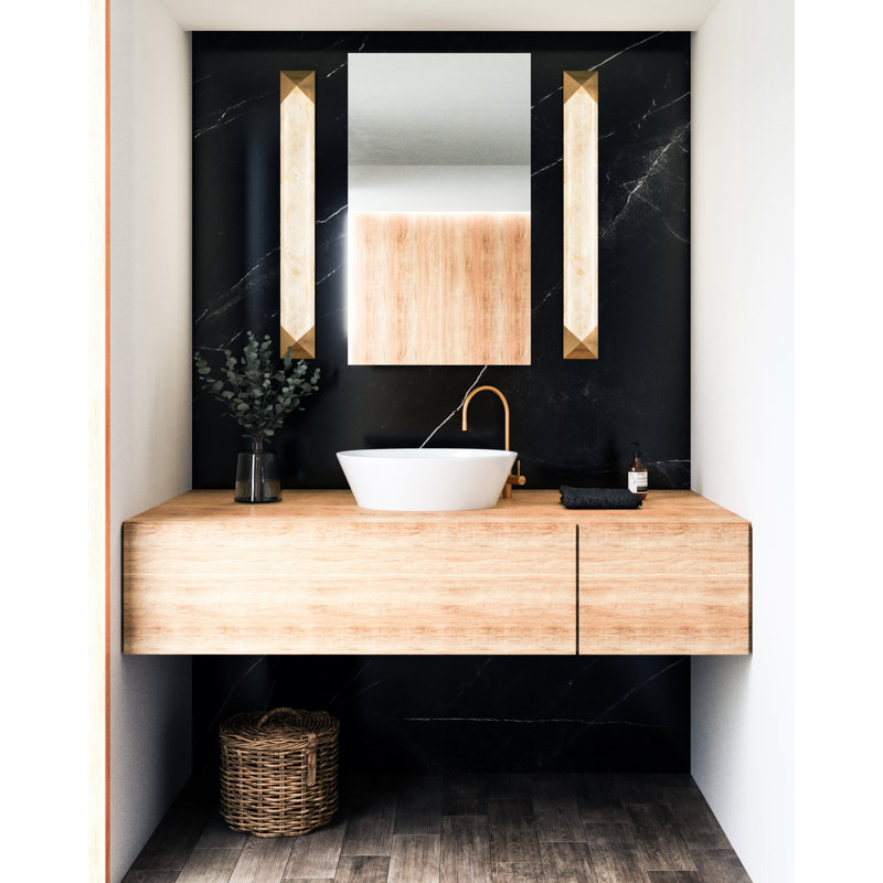Caesar Dimmable LED Bath Sconce, Vintage Brass/Alabaster