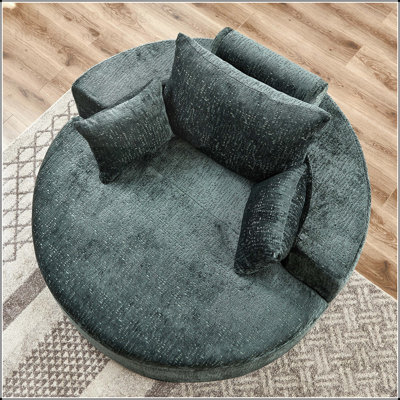 Canapé-lit simple en éponge de 55 pi en chenille de 55 po, fauteuil Fluffy moderne (pas une chaise pivotante)