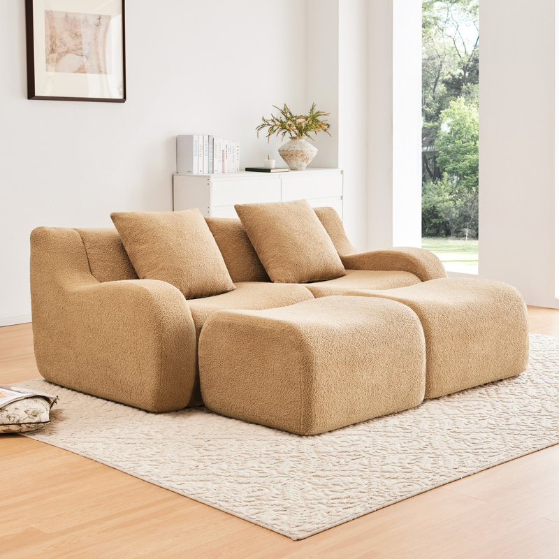 Camel 2 - siège désossé avec un design coulissant et des sièges incurvés ergonomiques, pour un soutien en tissu relaxant dans la zone de confort de la maison, relaxant dans des espaces