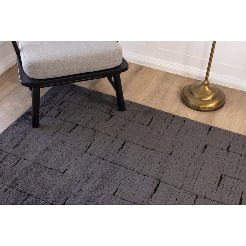 Leonetti Collection Transitional Abstract Grey Area Rug, Rectangulaire 7 pi x 10 pi