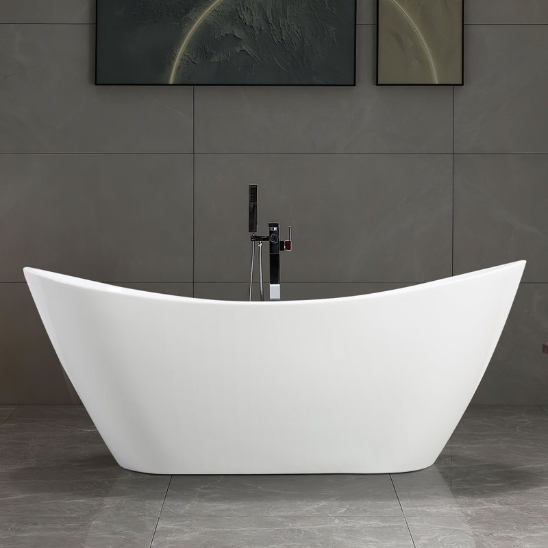 Maziyah 150mm x 78mm Freestanding Soaking Acrylic Bathtub