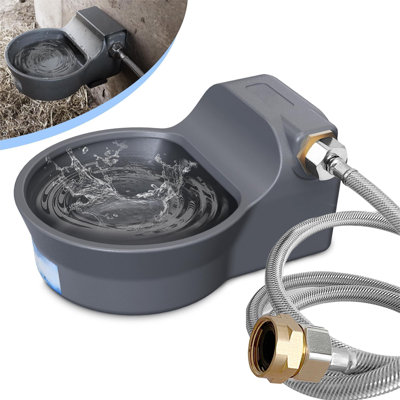 Automatic Dog Water Dispenser With Anti-Tip Bracket, 68 Oz Outdoor Dog Water Bowl Dispenser, Auto Refill Water Feeder For Pets & Livestock, Food Grade