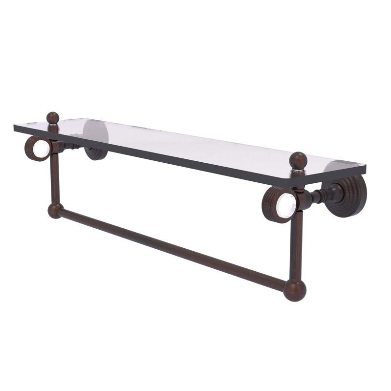 Étagère murale en verre Jarrell, Bronze vénitien, H 5,12 po x l 22 po x p 6,4 po
