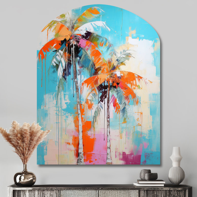 Denio - Arch Palms, décoration murale asymétrique en métal, H 43 po x l 33 po
