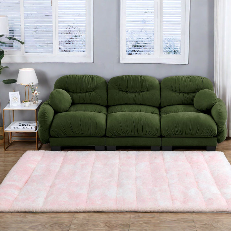 Compression Comfort Sofas, Chenille 3 Seater Modern Modular Home Sofa