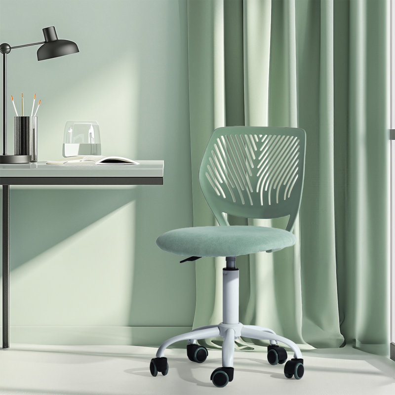 Elkland 360° Swivel Mesh Fabric Writing Office Task Chair with Height Adjustable for Teenager, Morandi Aqua