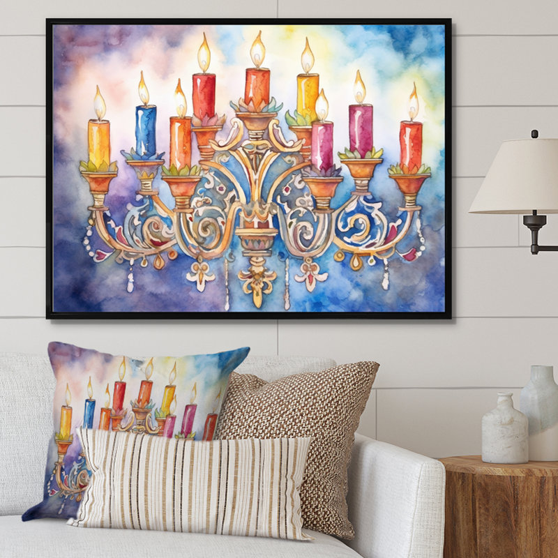 Créations sacrées sur toile, H 16 po x l 32 po x P 1 po, Cadre flottant noir