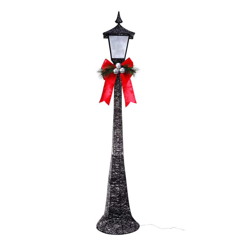 Lamppost LED Lighted Display, 60" H x 20.5" W x 11" D, Black