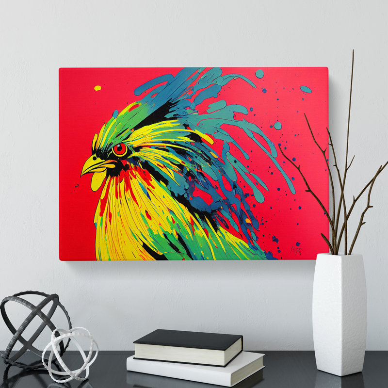 Rooster Splash Vol.1 Abstract - Wrapped Canvas, 35cm H x 50cm W x 3cm D