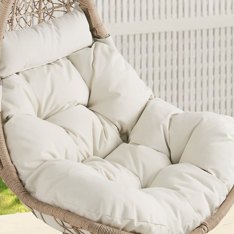 Balancelle en osier avec coussin Kya, Beige