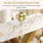 71'' Luxury Rectangular Dining Table - Faux Marble Top with Gold V-Shaped Carbon Steel Base, Contemporary Kitchen Table for Dining Room-1802499357-1785598836