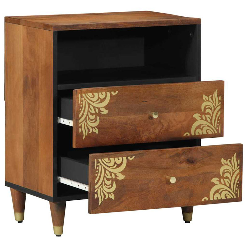 50cm W Solid Wood Bedside Table