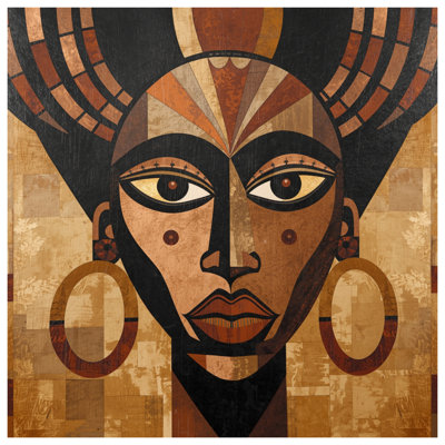 Geometric African Portrait Bath Mat