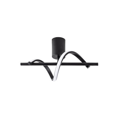Elegant Black and White Abstract Chandelier, 16 x 10 x 9.8 inches | Sturdy Metal Body with 7-inch Base Plate | SMD LED 11W 3000K for Soft Warm Light | Perfect for Modern Dining Rooms & Living Spaces