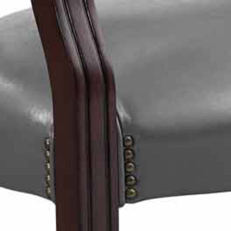 Fauteuil à accoudoirs en bois massif Alandria, Gris
