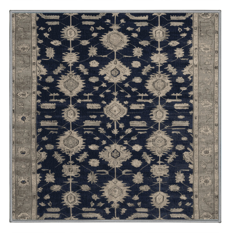 Tapis gris lavable à la machine, Carré 7 pi