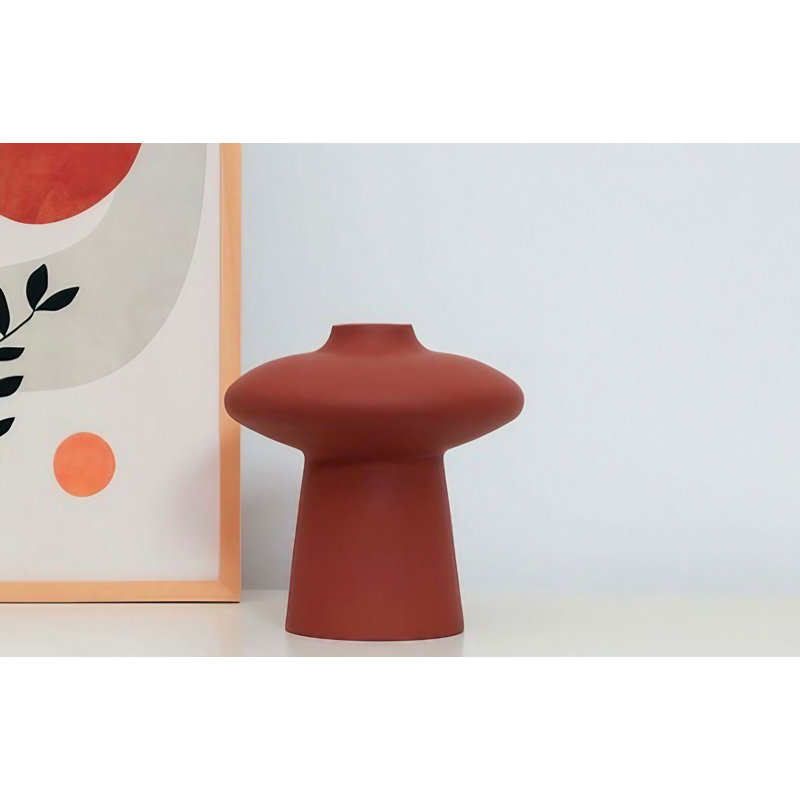 Consalve Ceramic Table Vase, Red, 19cm H x 19cm W x 20cm D