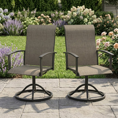 Ensemble de 2 chaises de patio pivotantes