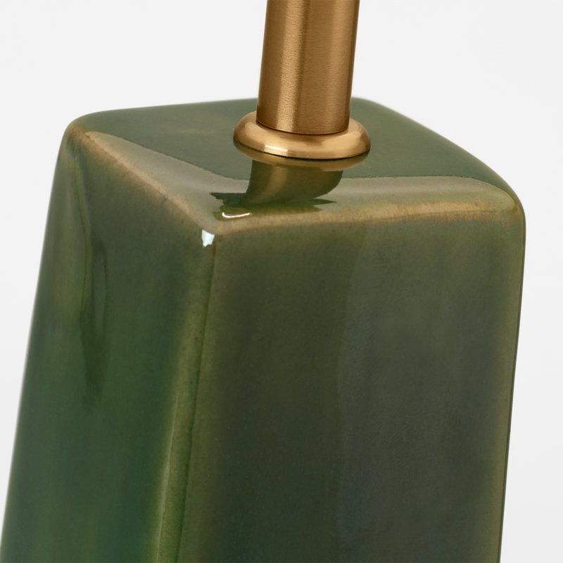 Diogo Ceramic Table Lamp, Green, 22" H x 10.75" W x 10.75" D