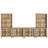 Sideboard Cabinet With Bar Hutch, Buffet Cabinet With 8 Glass Doors And 3 Tier Shelves, Oak, 135''