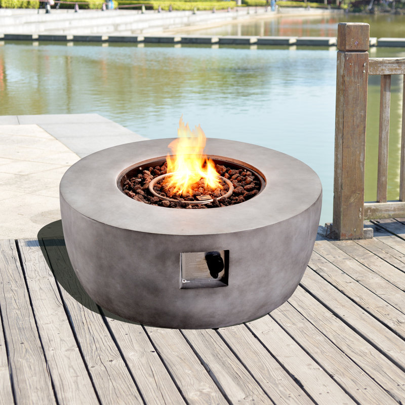 Round Stone Propane Smokeless Fire Pit