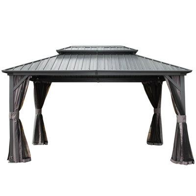 Lucio 12 Ft. W x 10 Ft. D Aluminum Patio Gazebo -  Mondawe, MA-DLOS020