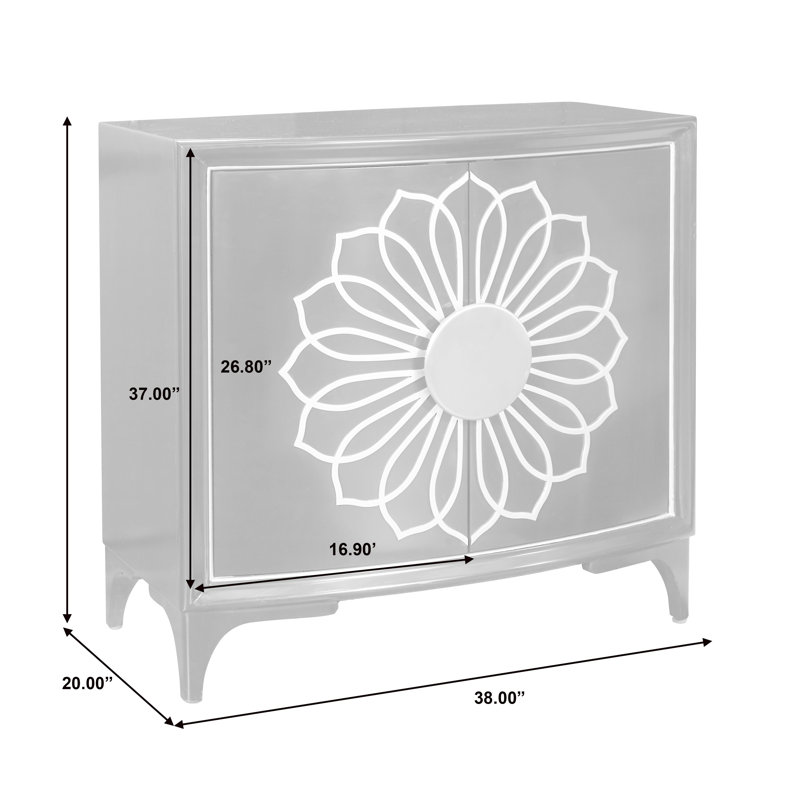 Black Wood 2-Door Accent Cabinet with Adjustable Shelving