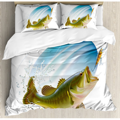 Fishing Coastal Polyester Duvet Cover
