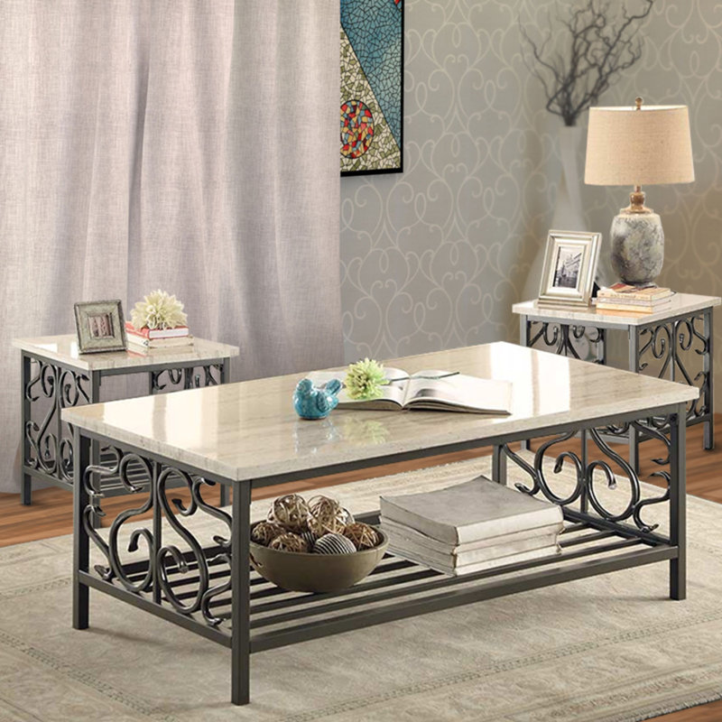 Ensemble de 3 tables basses Marable