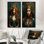 Or et vert «Queen of Style Woman I» - ensemble de 2 reproductions d'art sur toile sensuelles