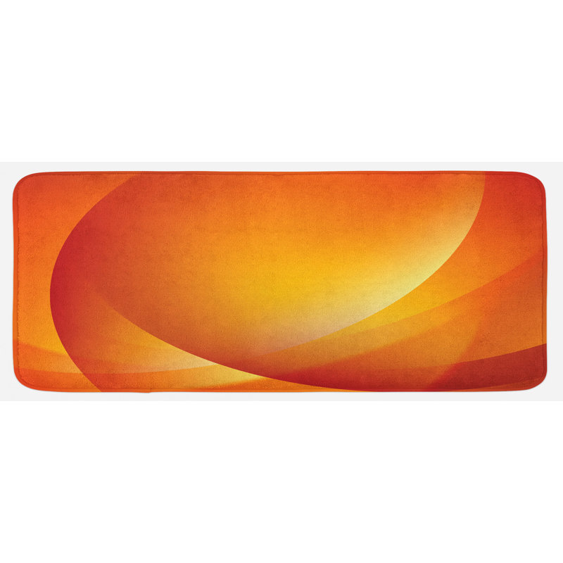 Tapis de cuisine coloré orange