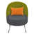 Orange, grey and green