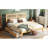King Size Bed With Fascinating Woven Headboard And Two Practical Storage Units Drawers Functional