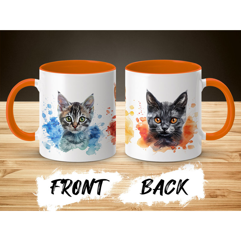 Ceramic Coffee Mug, Orange, 1