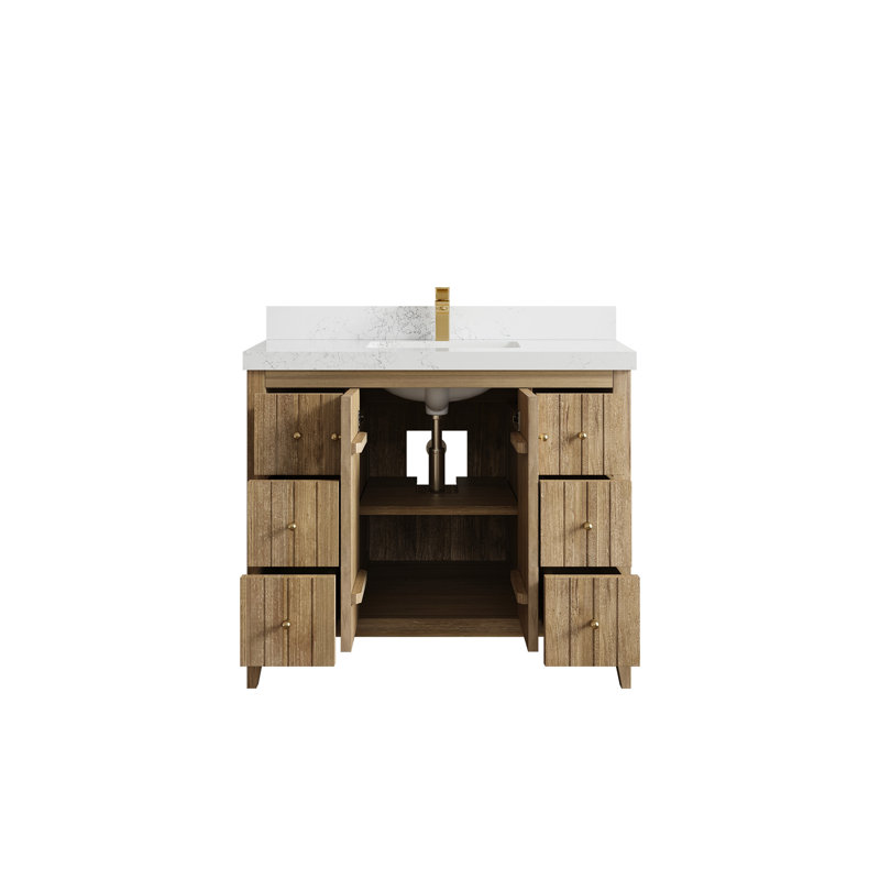Teck d'Atlanta 42 po X P 22 po De meuble-lavabo simple D Quartz, Empira