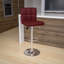 Tabouret de bar contemporain réglable en ajustable en vinyle matelassé avec base en chrome Ahlijah-29471283