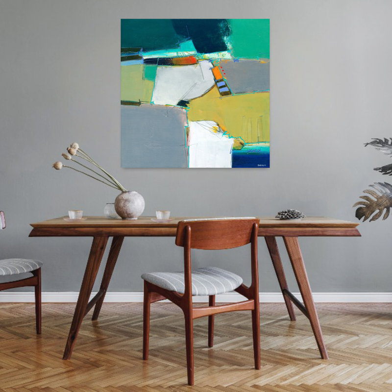 Raleigh, art contemporain abstrait, H 32 po x l 32 po