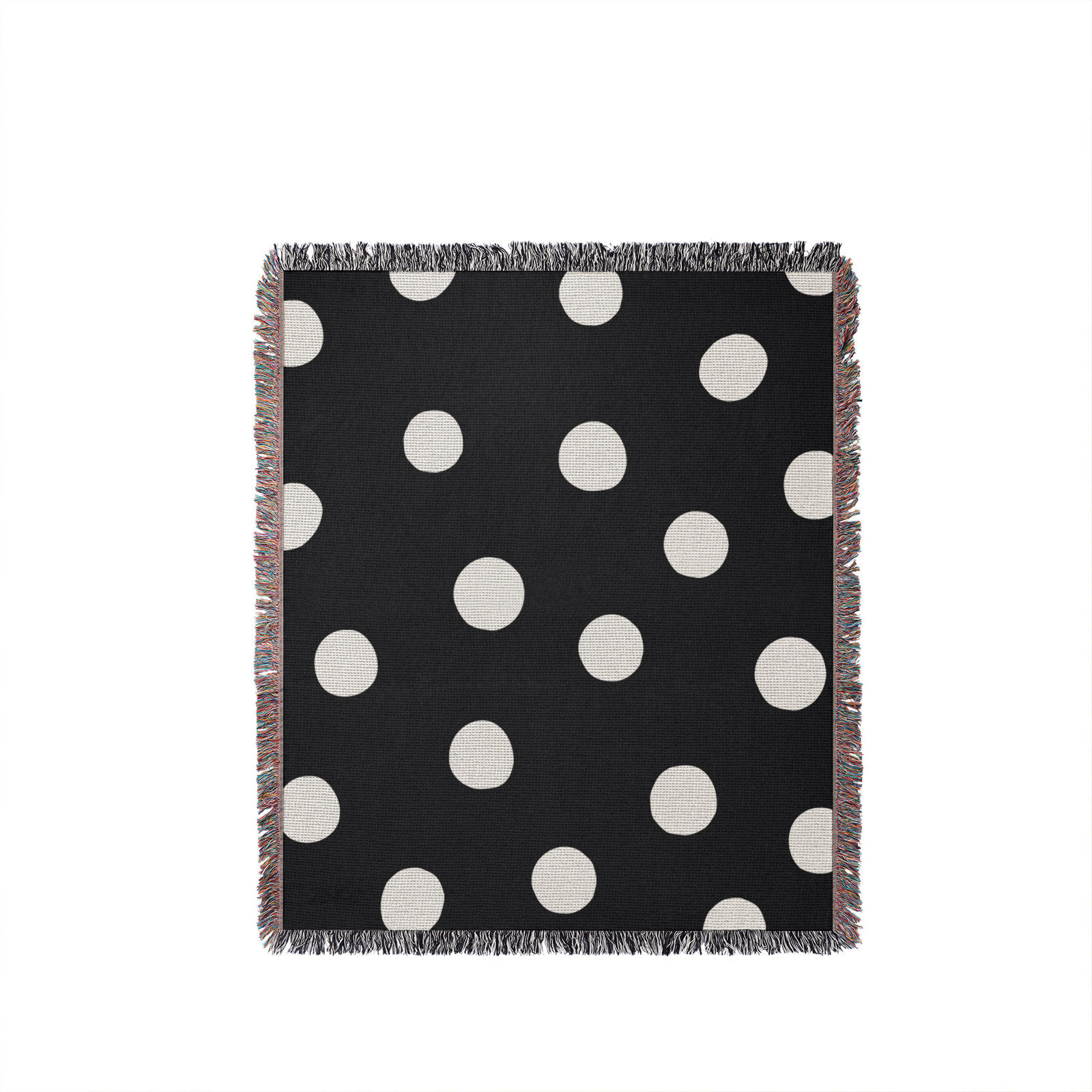 Leonore Cotton Hand Woven Throw Blanket, 50" x 70" – Full/Double, Black