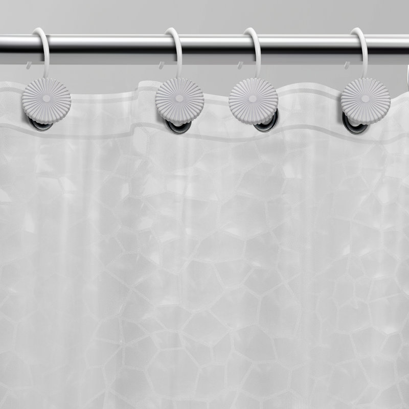 Doublure de douche Peva à ourlet magnétique en métal givré à œillets de 72 po x 72 po Acento Acento, Gelé