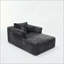 Chaise longue surdimensionnée en velours côtelé de 60 pouces pour une lecture et une détente confortables, aucun assemblage requis (gris foncé)